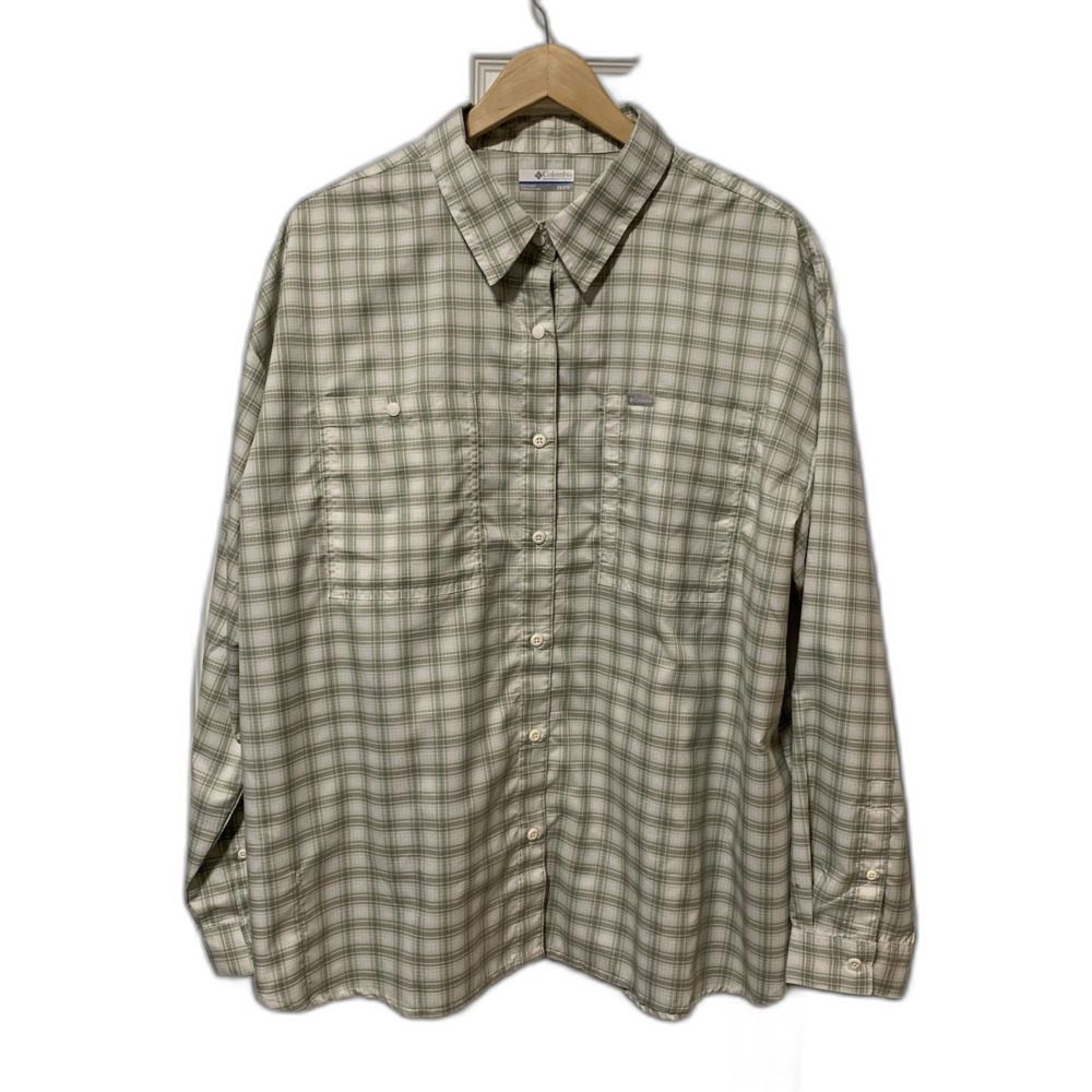 Columbia Green Plaid  Shirt Women’s 2XL SPF 40